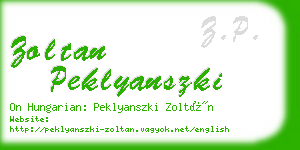 zoltan peklyanszki business card